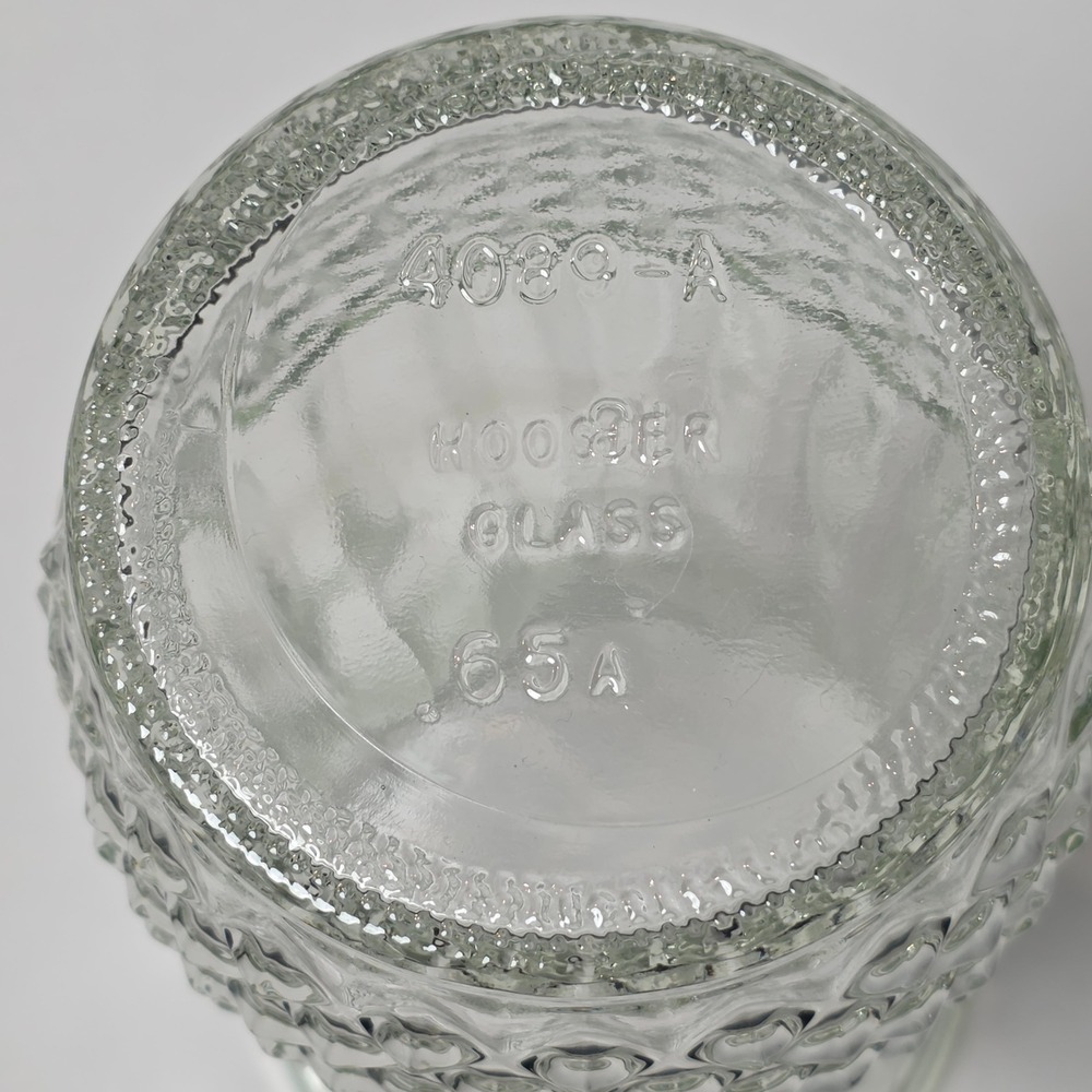 Hoosier Glass 4089-A Clear Ribbed Diamond Quilted Flared Flower Vase 10 Inch - Picture 3 of 5